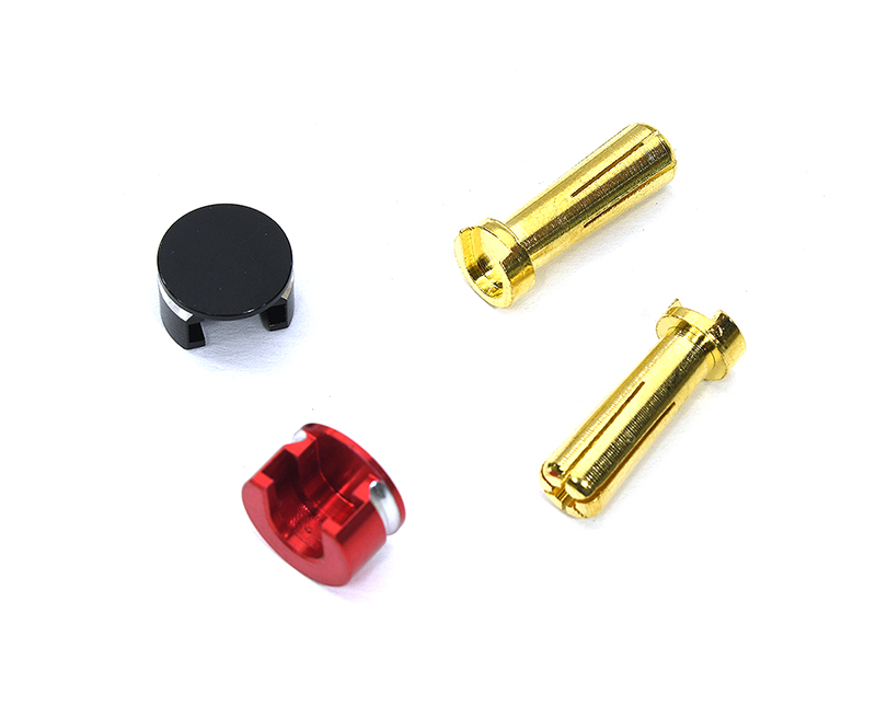 C33839 Low Profile 5mm Bullet Plugs with Grip, 18mm Length in Black Connectors - Image 1