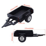 Black Plastic Mini Trailer Kit for 1/18 to 1/24 RC Cars, 215x124x67mm - Image 3