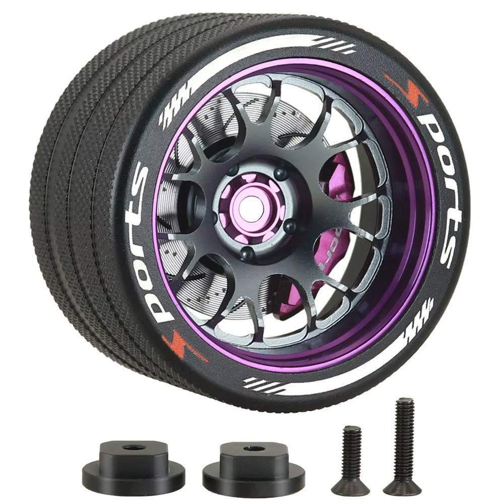 C33848PURPLE Alloy 14 Spoke Steering Wheel for Sanwa, Futaba 7PX, NB4 & X9 - Image 1