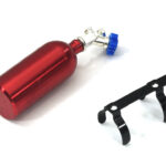 Red Realistic Alloy Machined 1/10 Scale Model Nitrous Oxide Tank with Mount