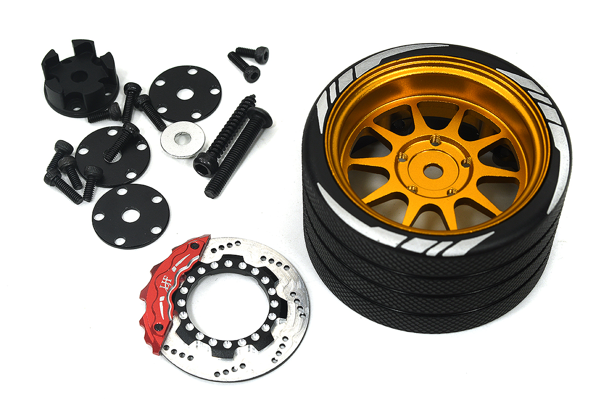 C33908 Alloy 10 Spoke Silver Steering Wheel Upgrade Compatible with Flysky NB4 - Image 1