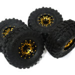 Alloy 1.0 Wheel (4) w/ Rubber Tires for TRX-4M & SCX24 O.D.=57mm 9869