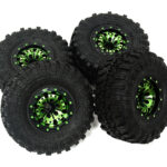 Alloy 1.0 Wheel (4) w/ Rubber Tires for TRX-4M & SCX24 O.D.=57mm 9869