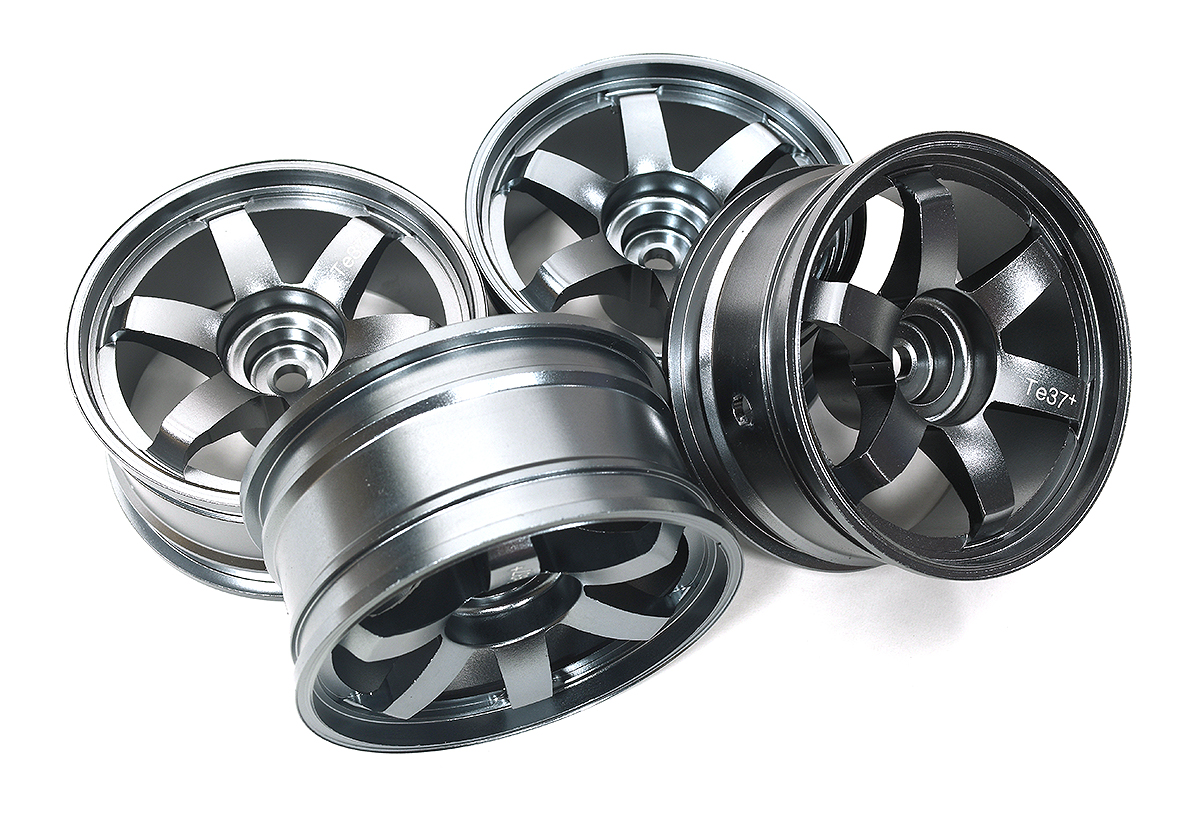 C33959GUN Alloy Machined 6-Spoke Wheels (4) for 1/10 Scale Drift W=26mm Offset 3.5mm - Image 1