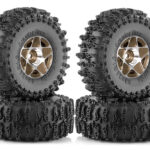 Alloy 1.0 Wheel (4) w/ Rubber Tires for TRX-4M & SCX24 O.D.=63mm 9869