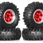 Alloy 1.0 Wheel (4) w/ Rubber Tires for TRX-4M & SCX24 O.D.=51mm 9869