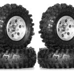 Alloy 1.0 Wheel (4) w/ Rubber Tires for TRX-4M & SCX24 O.D.=51mm 9869