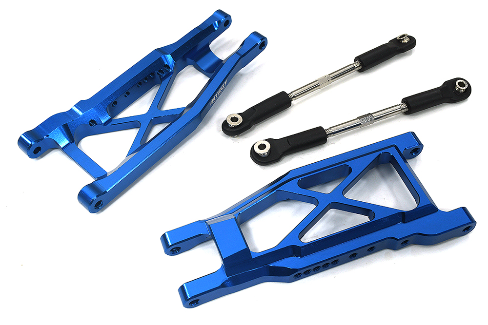 C34007BLUE Rear +14mm Wide-Suspension Kit for Traxxas Stampede & Rustler w/ 3655R - Image 1