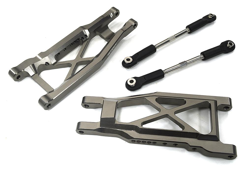 C34007GREY Rear +14mm Wide-Suspension Kit for Traxxas Stampede & Rustler w/ 3655R - Image 1