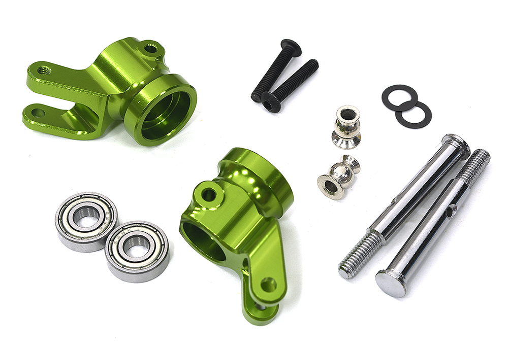 C34011GREEN +13mm Wide-Track Steering Blocks for 2WD Stampede, 2WD Rustler & Bandit 3636 - Image 1