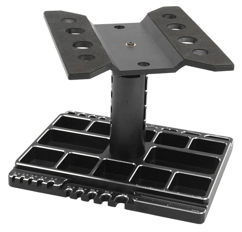 C34024BLACK Universal 360 Car Stand Workstation for 1/10 & 1/8 Size (160x130x170mm) - Image 1