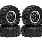 Alloy 1.0 Wheel (4) w/ Rubber Tires for TRX-4M & SCX24 O.D.=57mm
