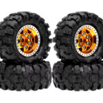 Alloy 1.0 Wheel (4) w/ Rubber Tires for TRX-4M & SCX24 O.D.=57mm