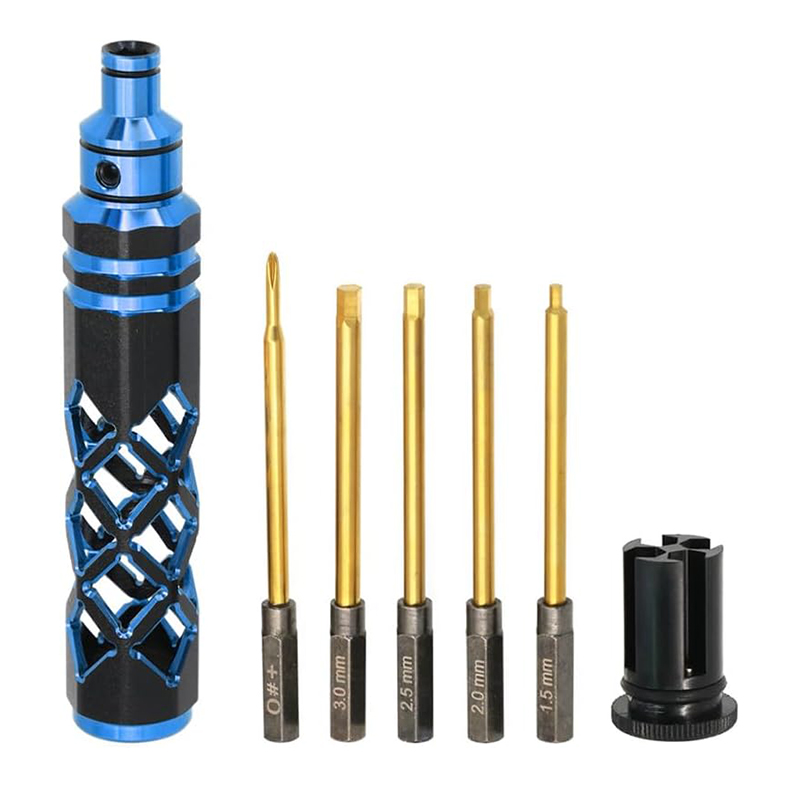 C34056BLUE Metric Size Allen Hex 5-in-1 Wrench (Cross, 1.5, 2.0, 2.5 & 3.0mm) - Image 1