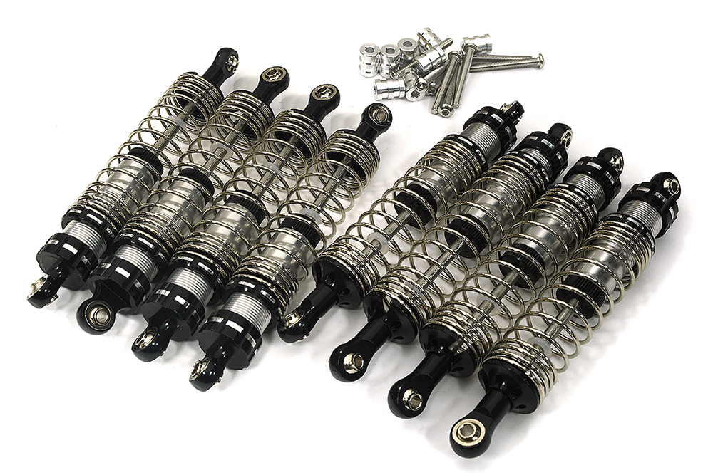 C34064BLACK Billet Machined Performance Shock Set (8) for Tamiya Super Clod Buster - Image 1