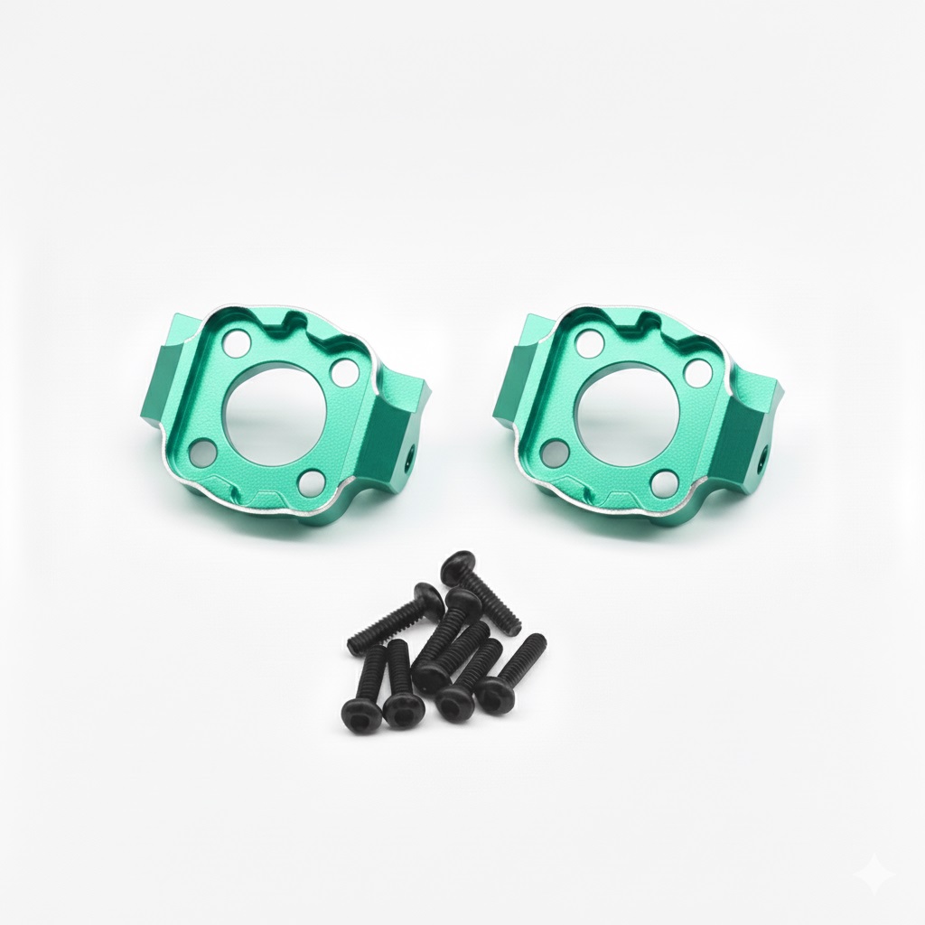 C34099GREEN Alloy Machined Caster Blocks Upgrade for Losi 1/18 Mini LMT LOS214041 - Image 1