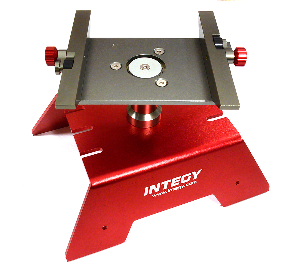 OBM1299RED Alloy Car Stand Workstation for Axial 1/10 SCX-10, RR10 Bomber & Wraith - Image 1