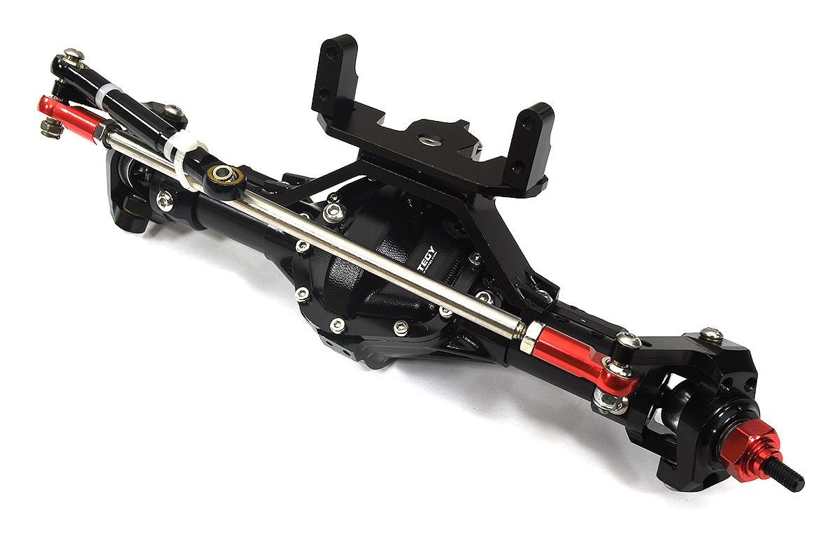 OBM1630BLACK Complete 4-Link Front Axle w/ Internals for Axial SCX-10 & Custom 1.9 Crawlers - Image 1