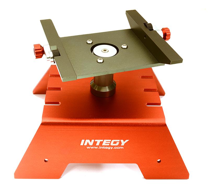 OBM1712RED Alloy Car Stand Workstation for Axial 1/10 SCX-10, RR10 Bomber & Wraith - Image 1