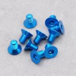 3 x 5mm Machine Type 7075-T6 Countersunk Hex Screw (Blue10 Pcs)