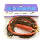 Square R/C Charging Jack and T-Type Male Connector, Black (200mm)