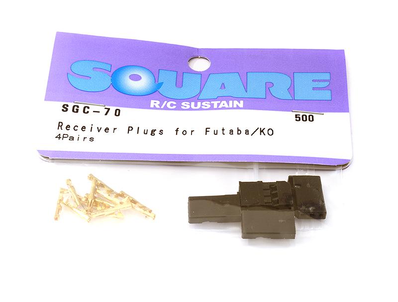 SQ-SGC-70 Square R/C Receiver Plugs for Futaba/KO Applications (4 Female Sets) - Image 1