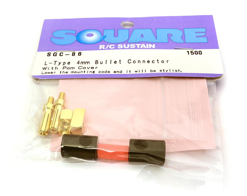 SQ-SGC-86 Square R/C L-Type 4mm Bullet Connector with POM Cover (2 pcs.) - Image 1