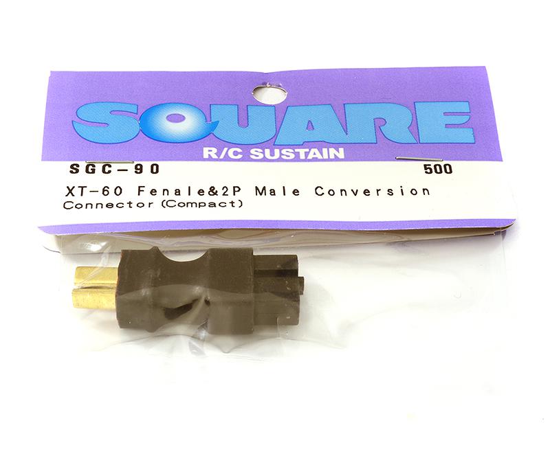 SQ-SGC-90 Square R/C XT-60 Female and 2P Male Conversion Connector (Compact) - Image 1