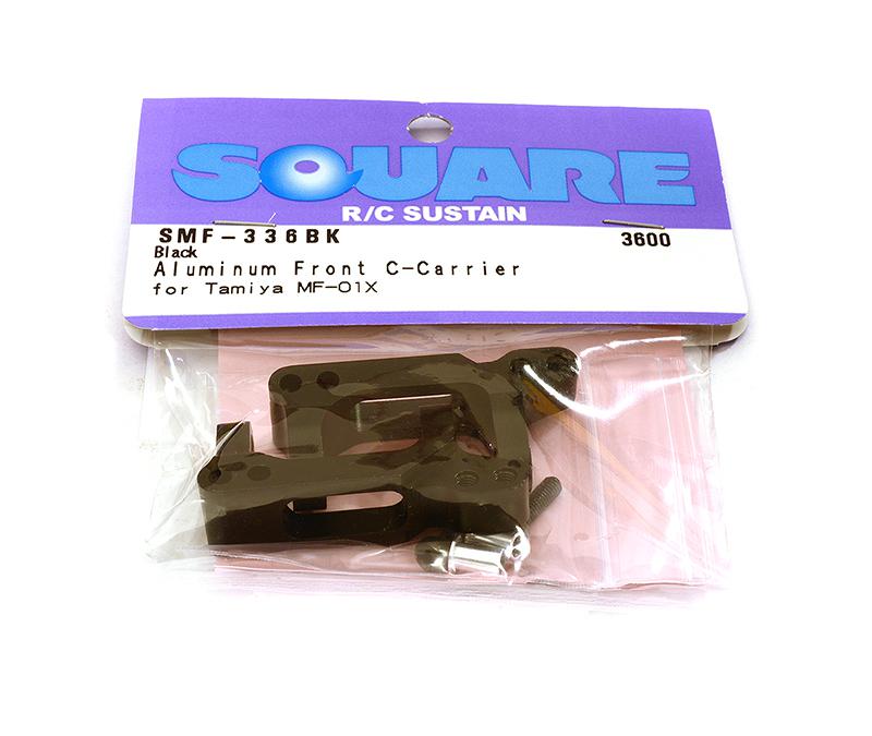 SQ-SMF-336BK Square R/C Aluminum Front Hub Carrier (for Tamiya MF-01X) Black - Image 1