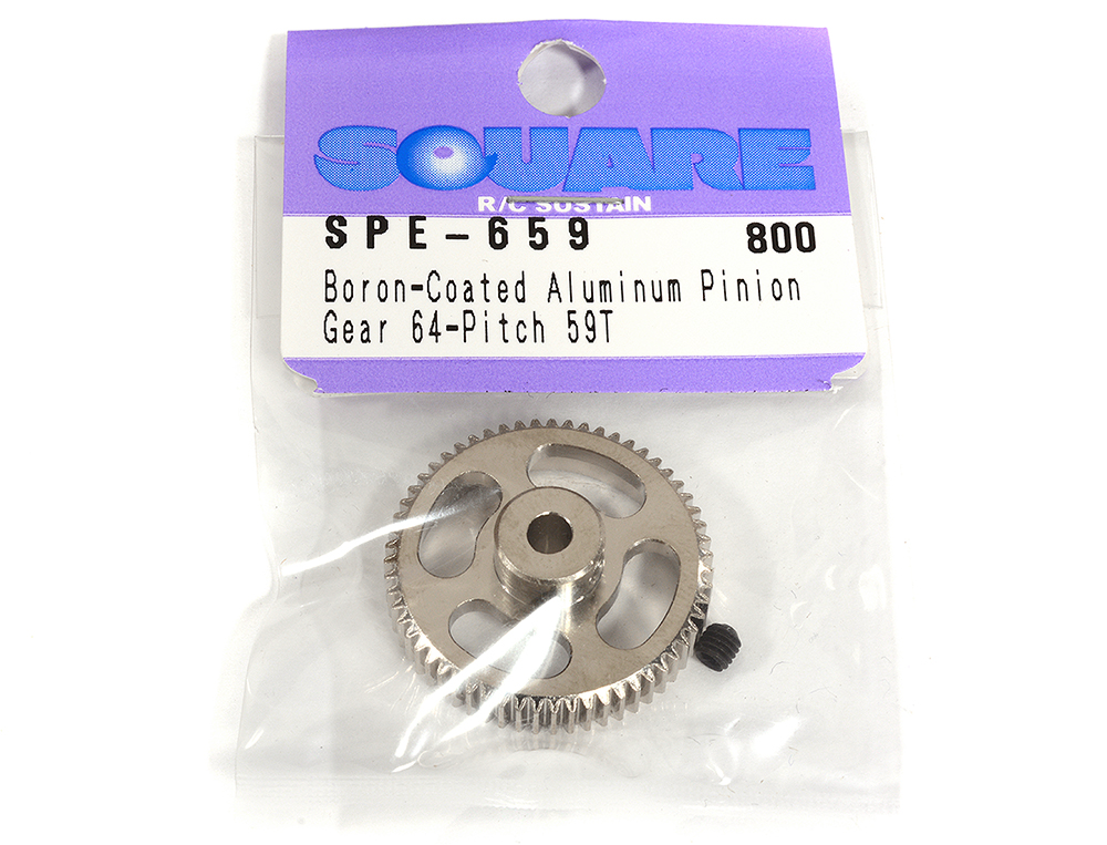 SQ-SPE-659 Square R/C Boron-Coated Aluminum Pinion Gear (64-pitch) 59T - Image 1