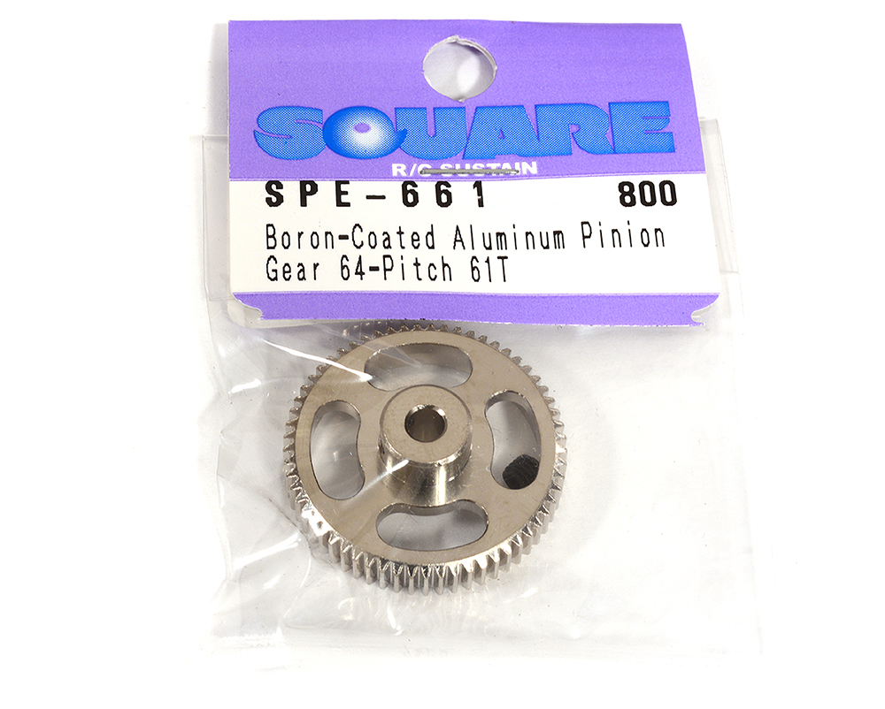 SQ-SPE-661 Square R/C Boron-Coated Aluminum Pinion Gear (64-pitch) 61T - Image 1