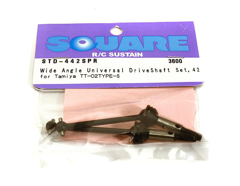 SQ-STD-442SPR Square R/C Wide-Angle Universal Drive Shaft, 42mm Axle for Tamiya TT02 TYPE-S - Image 1