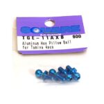 Square R/C Aluminum Hex Pillow Ball for Tamiya, Blue (4 pcs.)
