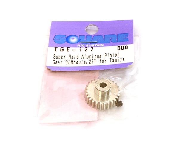 SQ-TGE-127 Square R/C HV700 super-hard Aluminum pinion Gear, 06-Module (for Tamiya) 27T - Image 1