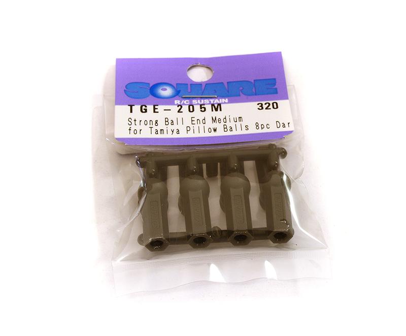SQ-TGE-205M Square R/C Strong Ball End (Medium) for Tamiya Hex Pillow Balls, Dark Gray - Image 1
