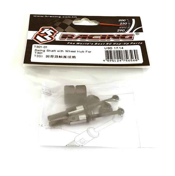 T301-01 3Racing Swing Shaft with Wheel Hub for Tamiya 1/8 T3-01 - Image 1