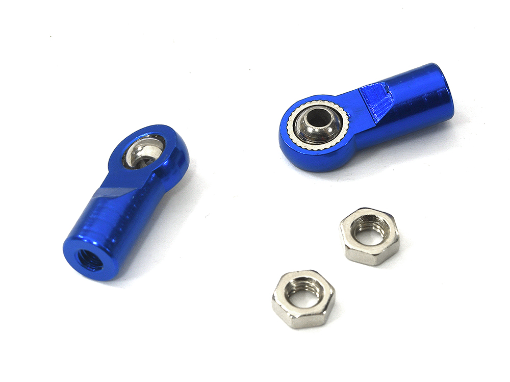 T3236BLUE Alloy 4mm Ball End (2) for Revo, E-Revo, Summit & Slayer(both) MSR6 Type Shocks - Image 1