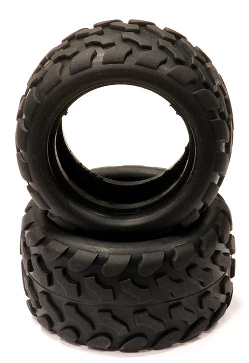 T3538 Type A replacement Tire Set (2) for T3528 Wheels on Traxxas 1/16 E-Revo & Slash - Image 1