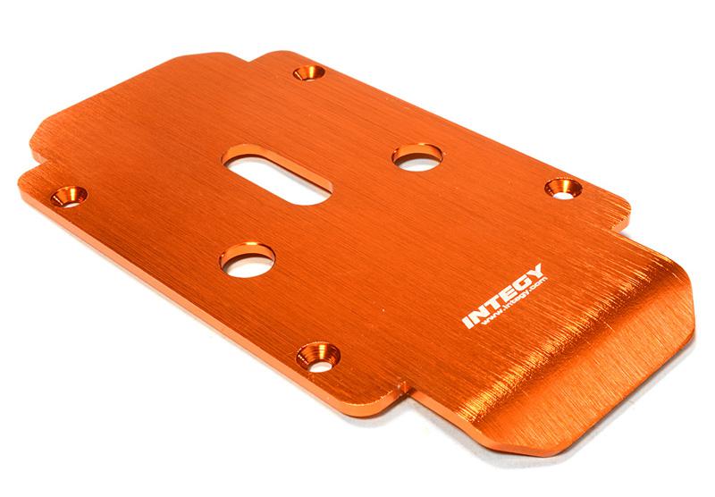 T3803ORANGE Billet Machined Alloy Center Skid Plate for Traxxas E-Maxx (3903, 3908) - Image 1