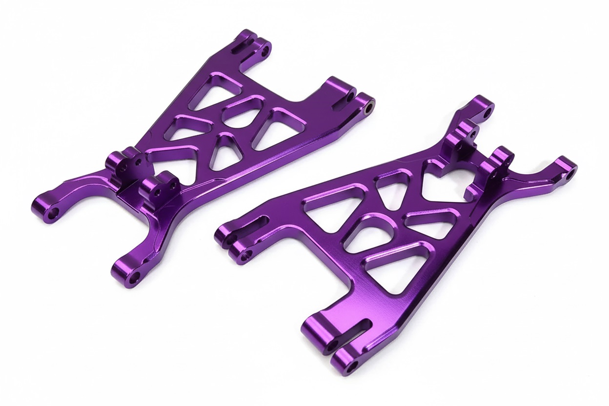 T7089PURPLE Billet Machined Alloy Lower Arms for HPI 1/8 Savage-X, 21 & 25 Monster Truck - Image 1