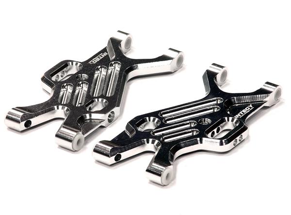 T7796SILVER Billet Machined Front Suspension Arms for Associated SC10 4X4 - Image 1