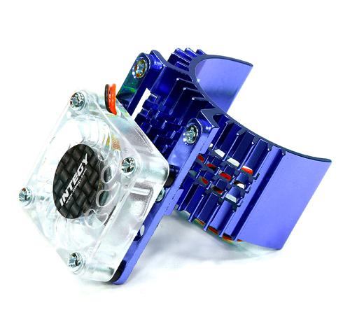 T8074BLUE Motor Heatsink 540 Size w/ Cooling Fan for Slash Stampede 2WD Rustler 2WD Bandit - Image 1