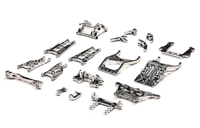 T8139SILVER Billet Machined Alloy Conversion Set for Traxxas 1/10 2WD Monster Jam Series - Image 1