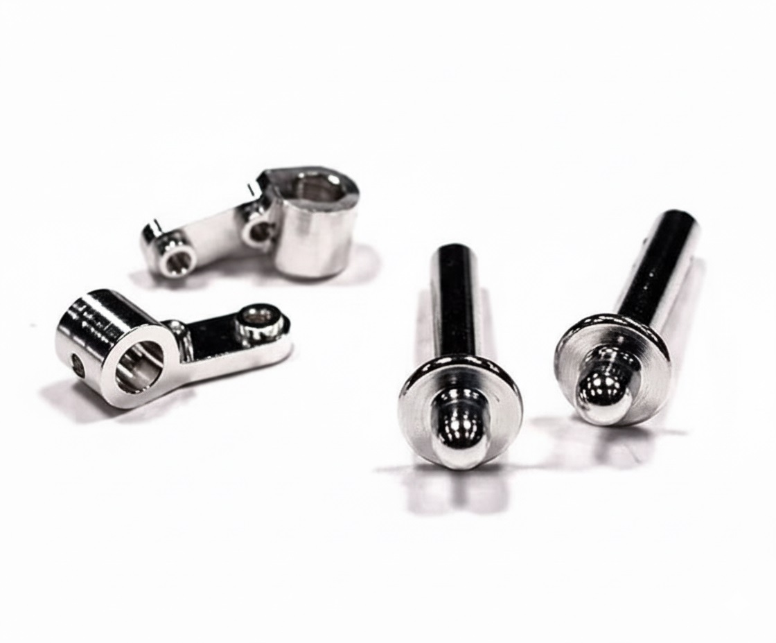 T8254SILVER Billet Machined Front Body Mount Set for Hyper 10SC - Image 1