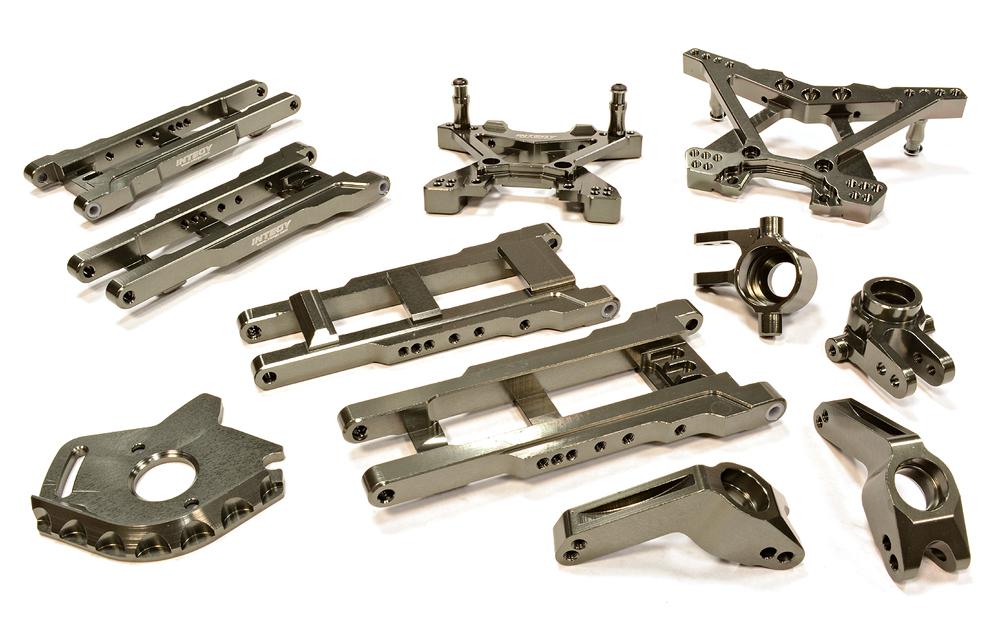 T8580GREY Billet Machined Grey Suspension Set for 1/10 Stampede 4X4 & Slash 4X4 (non-LCG) - Image 1