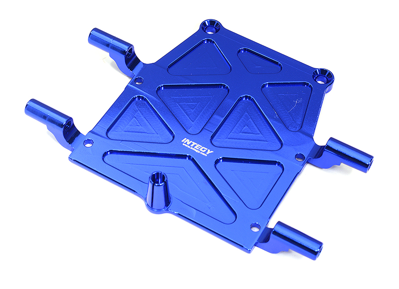 T8624BLUE Billet Machined Rear Under Cover + Antenna Mount for Tamiya CR01 - Image 1