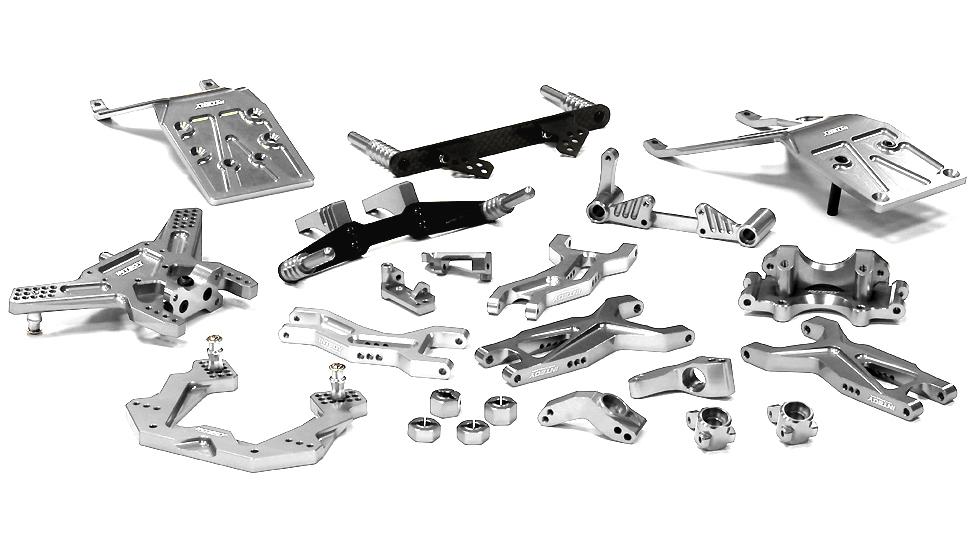 T8676SILVER Silver Billet Alloy Complete Suspension Upgrade Kit for Traxxas Slash 1/10 2WD - Image 1