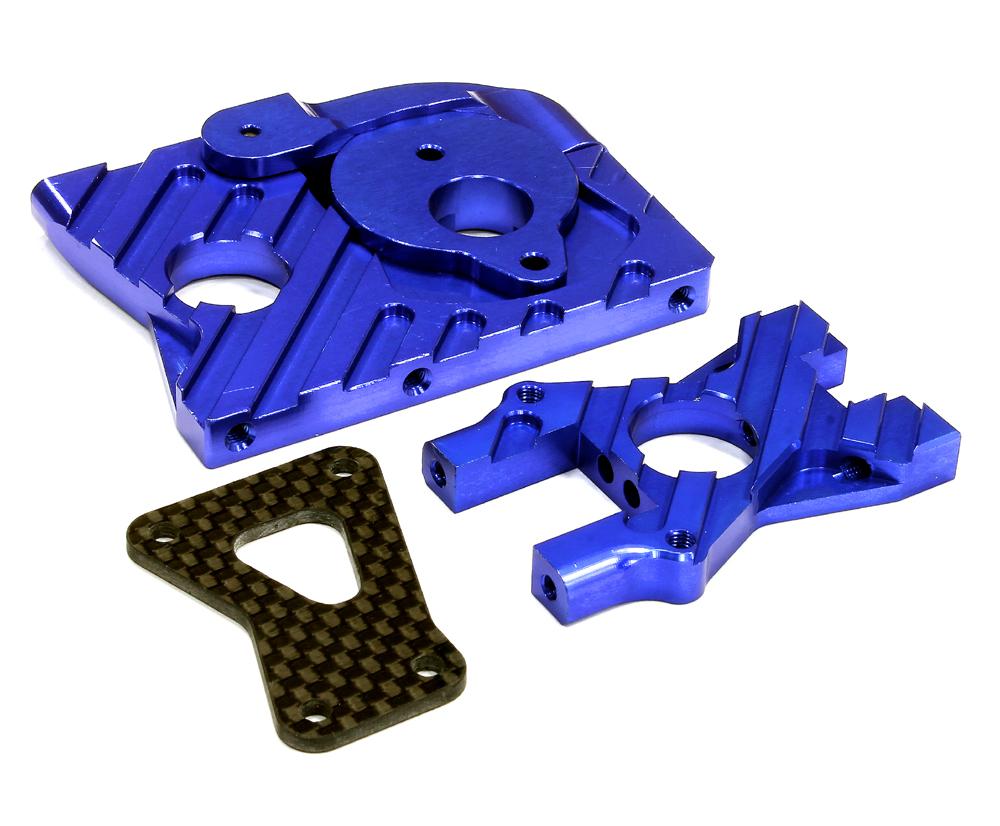 T8678BLUE Blue Billet Machined Motor Mount Upgrade for HPI Ken Block WR8 Flux - Image 1