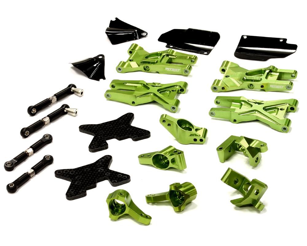 T8683GREEN Green Billet Machined Suspension Upgrade Kit for HPI Ken Block WR8 3.0 Edition - Image 1