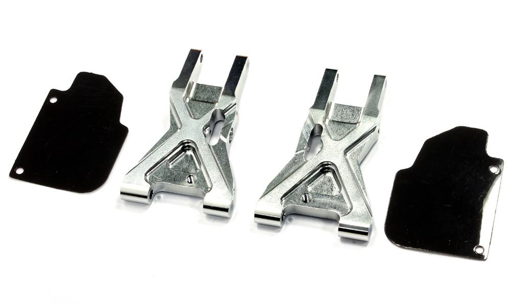 T8685SILVER Silver Billet Machined Rear Lower Suspension Arms for HPI Ken Block WR8 3.0 - Image 1